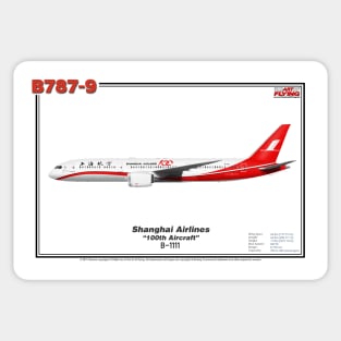 Boeing B787-9 - Shanghai Airlines "100th Aircraft" (Art Print) Sticker